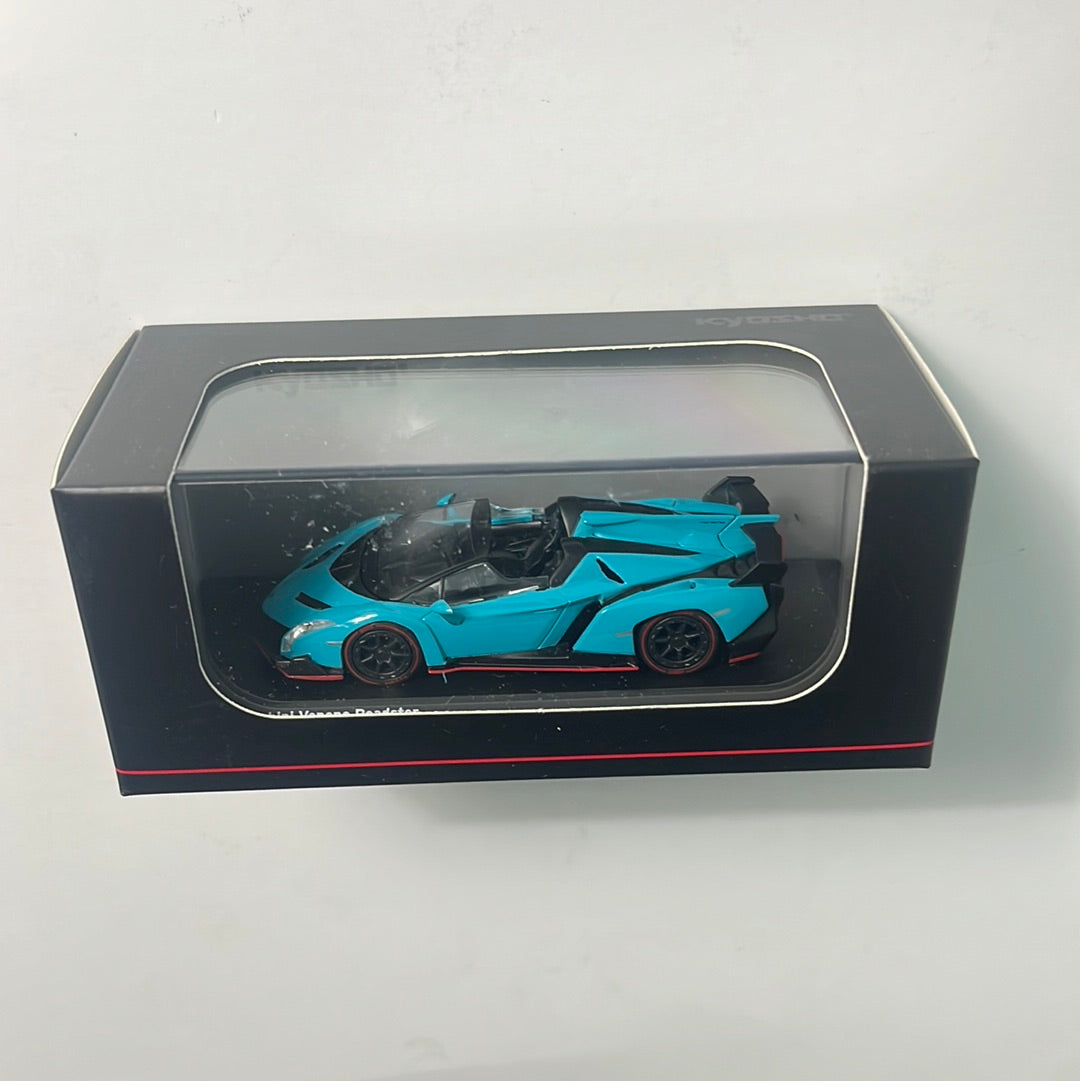 1/64 Kyosho Lamborghini Veneno Roadster Blue / Red Line