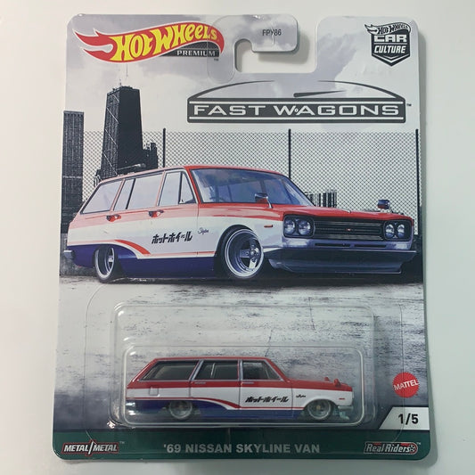 Hot Wheels 1/64 Car Culture Fast Wagons ‘69 Nissan Skyline Van Red