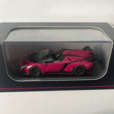 1/64 Kyosho Lamborghini Veneno Roadster Magenta / Red Line