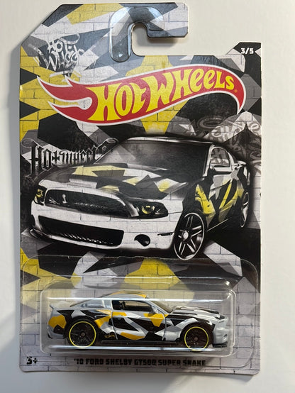 Hot Wheels 1/64 ’10 Ford Shelby GT500 Super Snake Camo Series Grey - Damaged Card