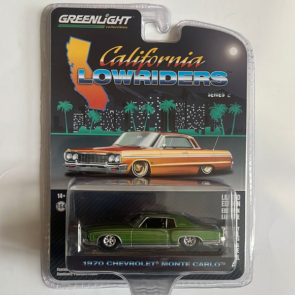 Greenlight 1/64 1970 Chevrolet Monte Carlo California Lowriders Series 2 Green