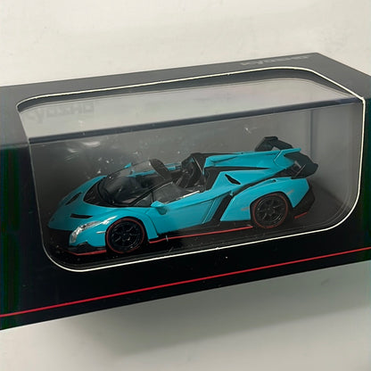 1/64 Kyosho Lamborghini Veneno Roadster Blue / Red Line