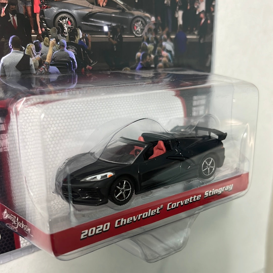 Greenlight 1/64 2020 Chevrolet Corvette Stingray C8 Shadow Gray - Barrett Jackson