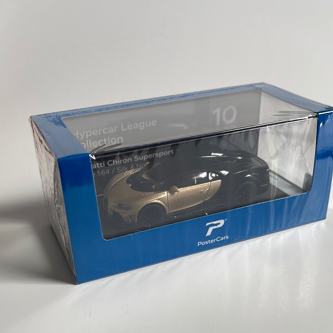 Postercars 1/64 n10 Bugatti Chiron Supersport Silk & Nocturne Black Hypercar League Collection
