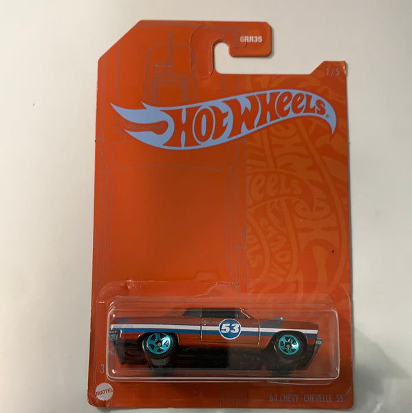 Hot Wheels Orange & Blue ‘64 Chevy Chevelle SS - Damaged Card