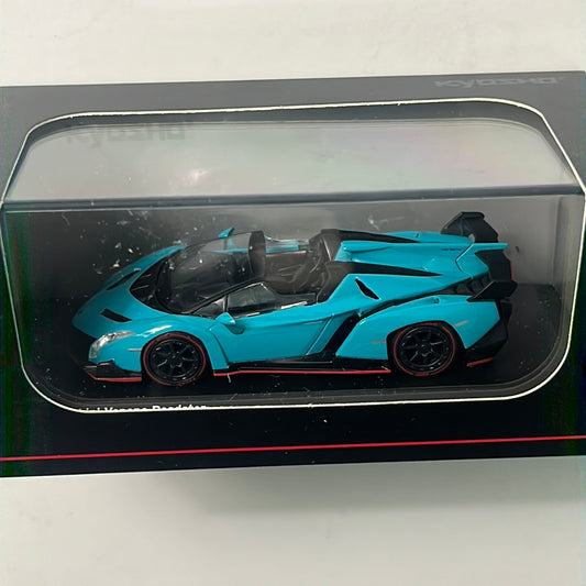 1/64 Kyosho Lamborghini Veneno Roadster Blue / Red Line
