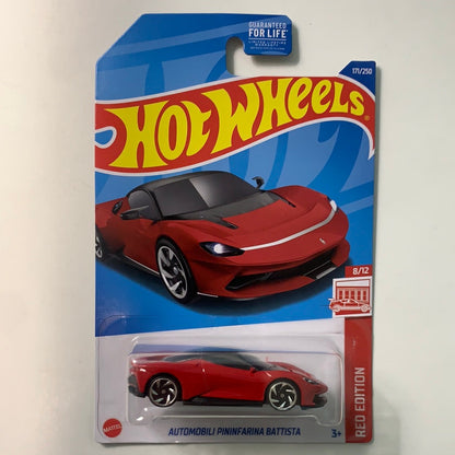 Hot Wheels 1/64 Target Red Edition Automobili Pininfarina Battista - Damaged Card