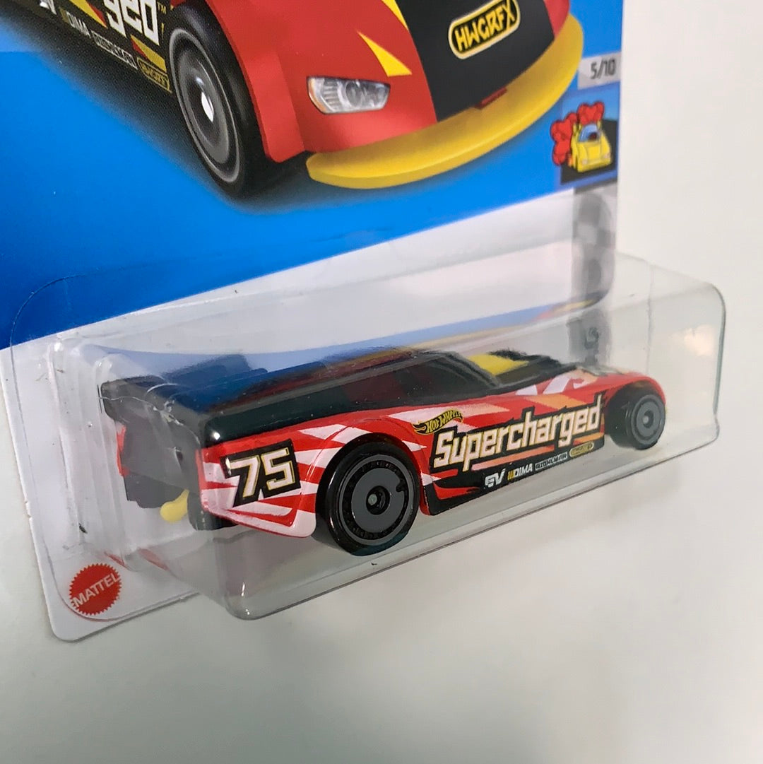 Hot Wheels 1/64 Supercharged Red - Damaged Box