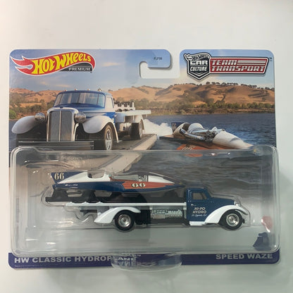 Hot Wheels Car Culture Team Transport HW Classic Hydroplane w/ Speed Waze