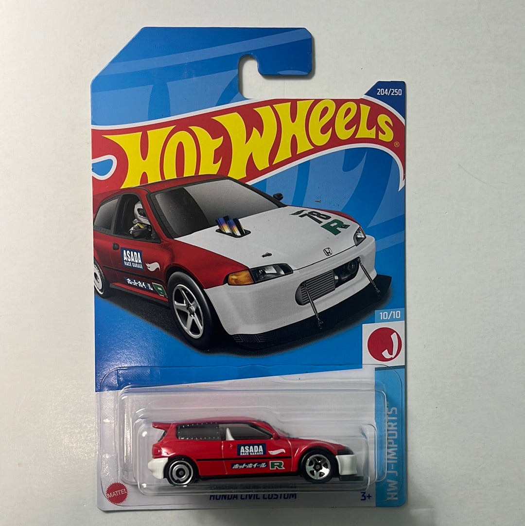 *Japan Card* Hot Wheels Honda Civic Custom Red