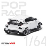 Pop Race 1/64 GR Yaris Pandem Rocket Bunny White - Damaged Box