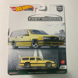 Hot Wheels 1/64 Car Culture Fast Wagon Volvo 850 Estate Yellow