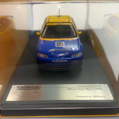 1/43 Tarmac Works Honda Civic EG9 Spoon #95 Yellow & Blue