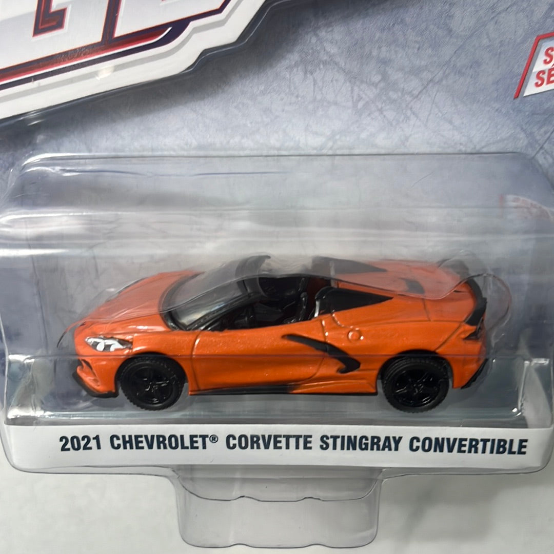 Greenlight 1/64 2021 Chevrolet Corvette Stingray Convertible Orange - GL Muscle
