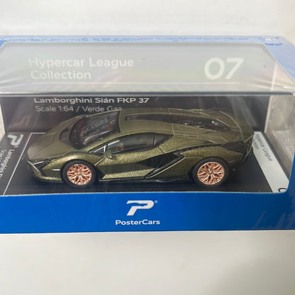 PosterCars 1/64 Lamborghini Sián FKP 37 Green Hypercar League Collection Verde Gea Green