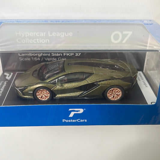 PosterCars 1/64 Lamborghini Sián FKP 37 Green Hypercar League Collection Verde Gea Green