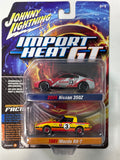 Johnny Lightning 1/64 Import Heat GT 2006 Nissan 350Z Red & Silver 1981 Mazda RX-7 Yellow Version A