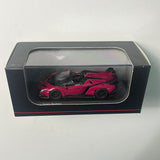 1/64 Kyosho Lamborghini Veneno Roadster Magenta / Red Line