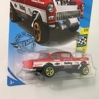 Hot Wheels 1/64 ‘55 Chevy Bel Air Gasser Holley Red & White