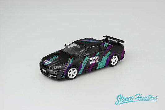 1/64 Stance Hunters Nissan Skyline GTR BNR34 Z-Tune HKS Black