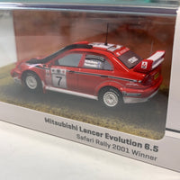 *Loose Mudflap* Tarmac Works Hobby64 1/64 Mitsubishi Lancer Evolution 6.5 Safari Rally 2001 #7 Winner