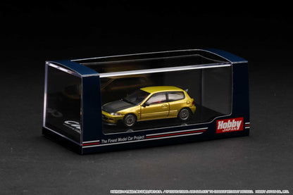 Hobby Japan Honda Civic (EG6) Yellow Metallic Mesh Wheels