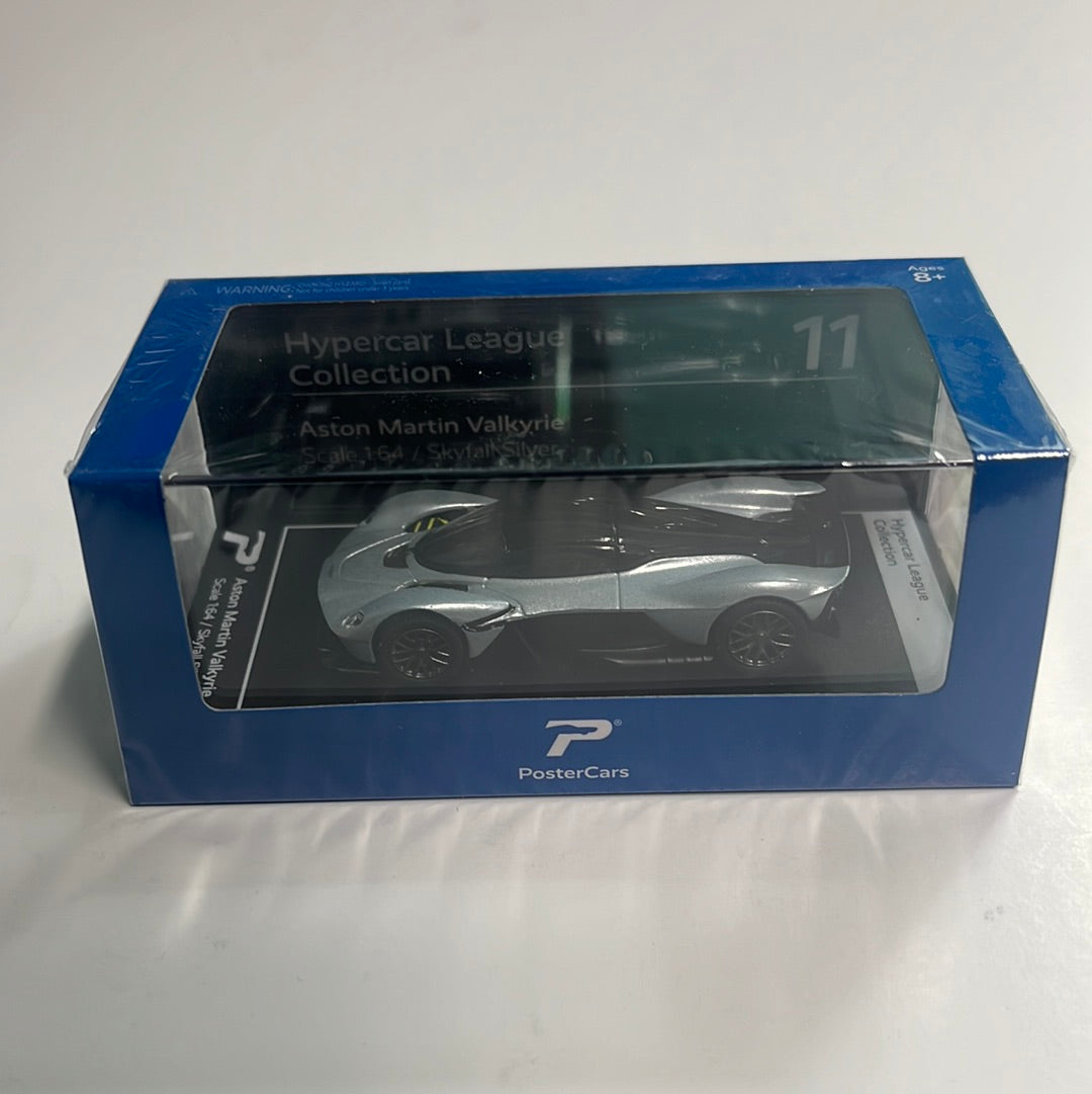 Postercars 1/64 Aston Martin Valkyrie Hypercar League Collection Skyfall Silver
