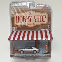 Greenlight 1/64 1979 Ford Mustang Coupe Ghia W/ Woman In A Dress Silver