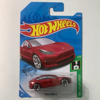 Hot Wheels 1/64 Tesla Model 3 Red