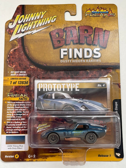Johnny Lightning 1/64 1964 Shelby Cobra Daytona Coupe Barn Finds Version A Blue