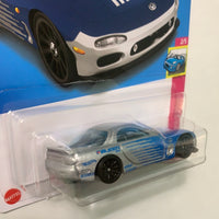 Hot Wheels ‘95 Mazda RX-7 Falken Silver & Blue - Damaged Card