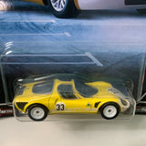 Hot Wheels Car Culture Exotic Envy 2 ‘69 Alfa Romeo 33 Stradale Yellow - Damaged Card