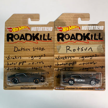 Hot Wheels Motortrend Roadkill Rotsun + Datsun 240Z Pair of 2 Cars