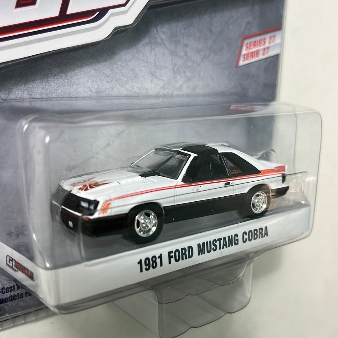 Greenlight 1/64 GL Muscle 1981 Ford Mustang Cobra White