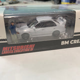 BM Creations 1/64 Mitsubishi Lancer Evolution IV White w/ Figure & Wheels