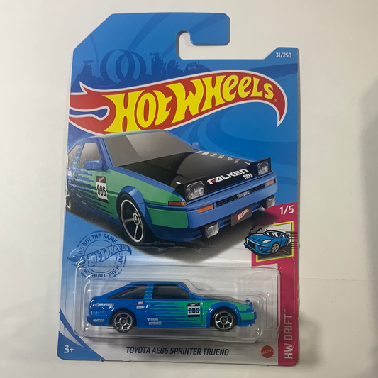 Hot Wheels 1/64 Toyota AE86 Sprinter Trueno Falken Blue & Green