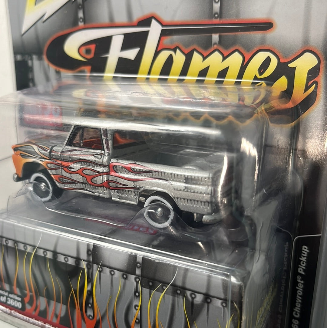Johnny Lightning 1/64 1966 Chevrolet Pickup Truck Flames