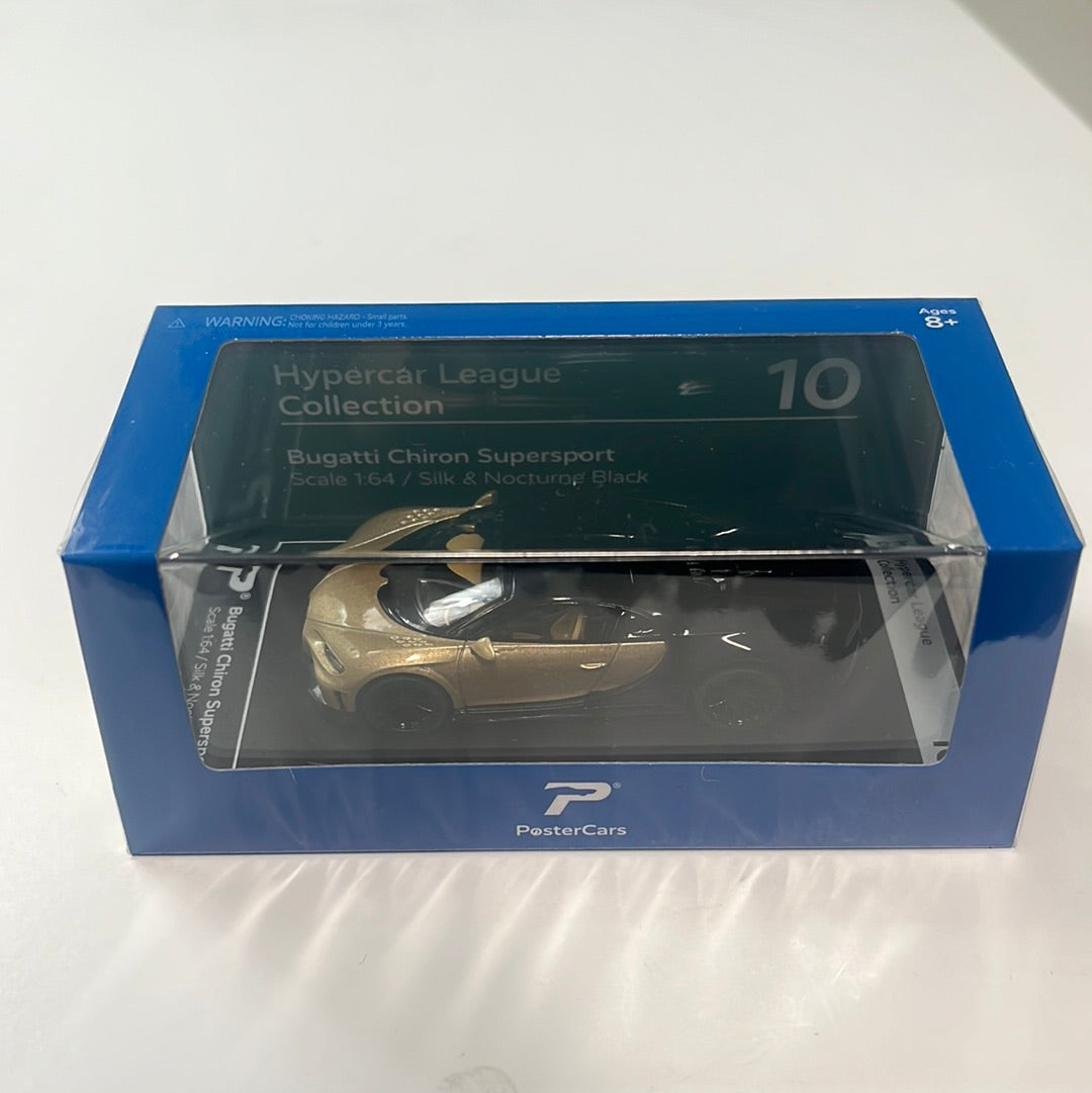 Postercars 1/64 n10 Bugatti Chiron Supersport Silk & Nocturne Black Hypercar League Collection