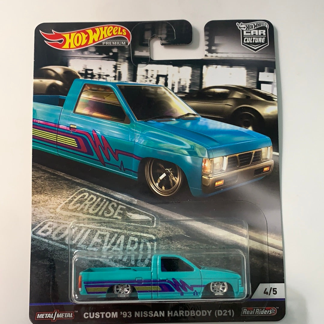 Hot Wheels 1/64 Car Culture Cruise Blvd Custom ‘93 Nissan Hardbody D21 Green
