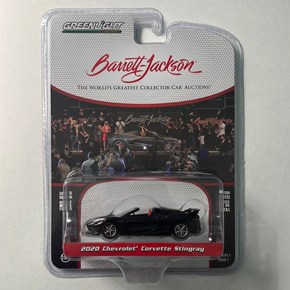 Greenlight 1/64 2020 Chevrolet Corvette Stingray C8 Shadow Gray - Barrett Jackson