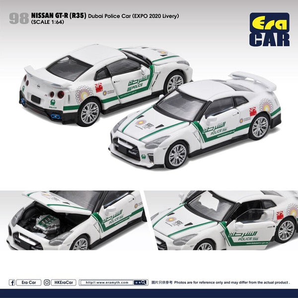 Era Car 1/64 Nissan GT-R (R35) Dubai Police Car ( Expo 2020 Livery) Green / White