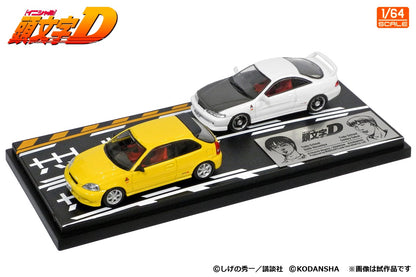 Modeler's 1/64 Initial D Set Vol.9 Daiki Ninomiya Honda Civic (EK9) & Smiley Sakai Honda Integra (DC2) - MD64209