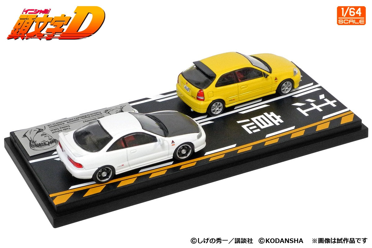 Modeler's 1/64 Initial D Set Vol.9 Daiki Ninomiya Honda Civic (EK9) & Smiley Sakai Honda Integra (DC2) - MD64209