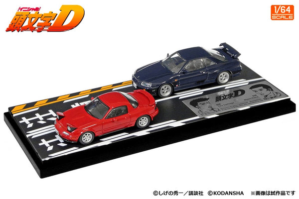 1/64 Modeler's Initial D Set Vol.11 Suetsugu Tooru Mazda Roadster (NA6CE) & Atsuro Kawai Nissan Skyline (ER34)