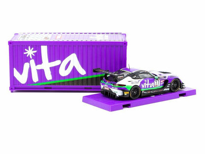 Tarmac Works Collab64 1/64 Mercedes AMG GT3 Frank Yu X Vita Purple w/ Container - T64-008-WATER