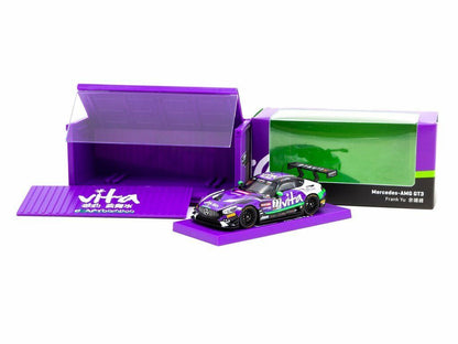 Tarmac Works Collab64 1/64 Mercedes AMG GT3 Frank Yu X Vita Purple w/ Container - T64-008-WATER