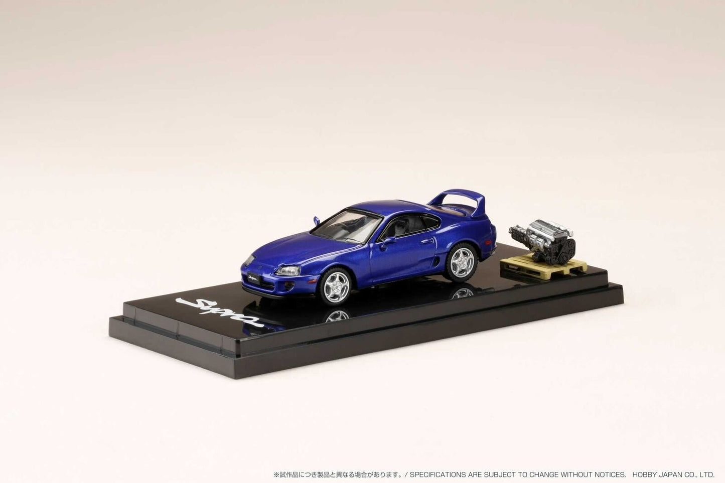 Hobby Japan 1/64 Toyota Supra RZ (A80) w/ Engine Display Model (Blue Mica Metallic)