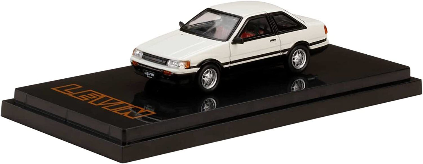 Hobby Japan 1/64 Toyota Corolla Levin AE86 GT Apex 2 Door White / Black