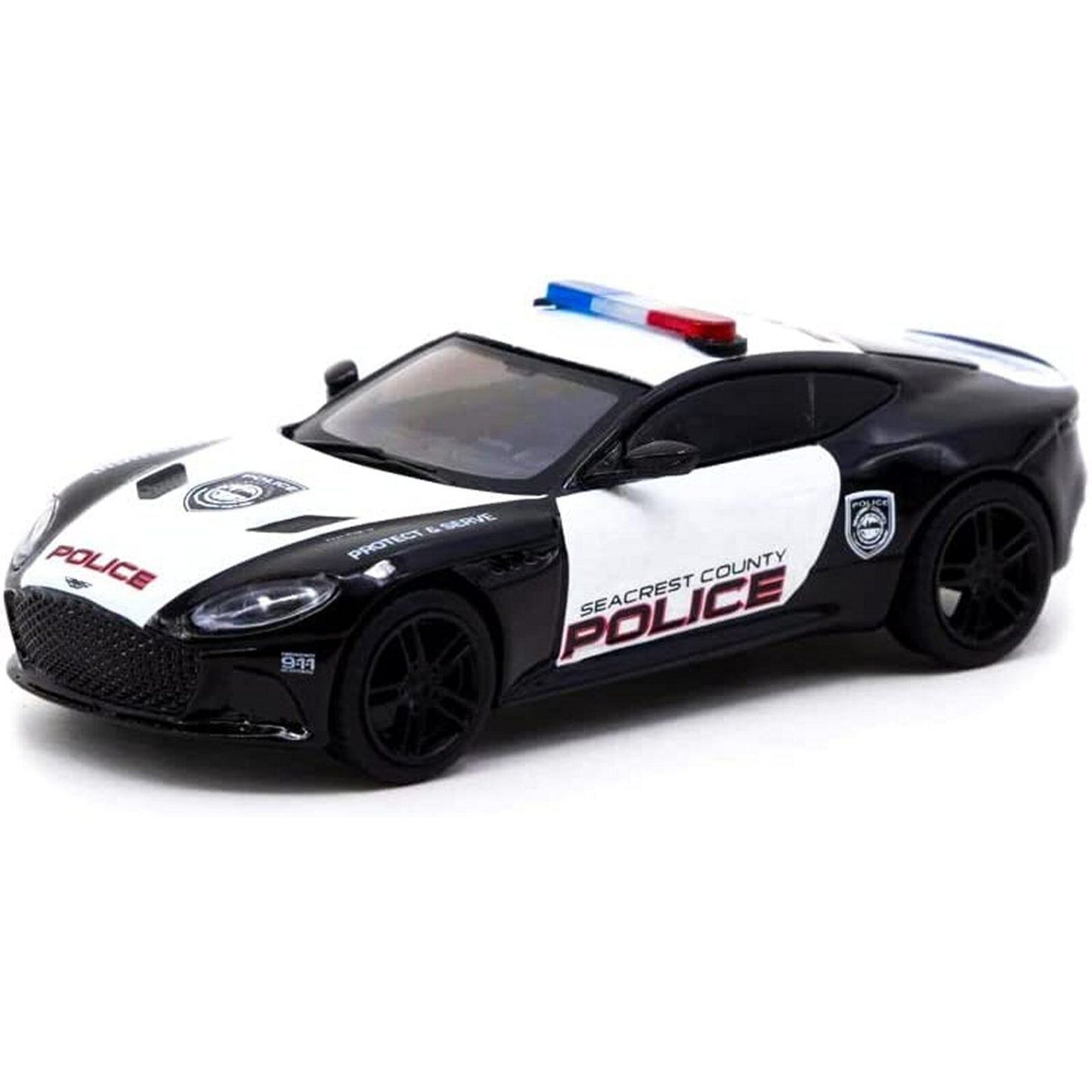 Tarmac Works Global64 1/64 Aston Martin DBS Superleggera Police Car Black & White