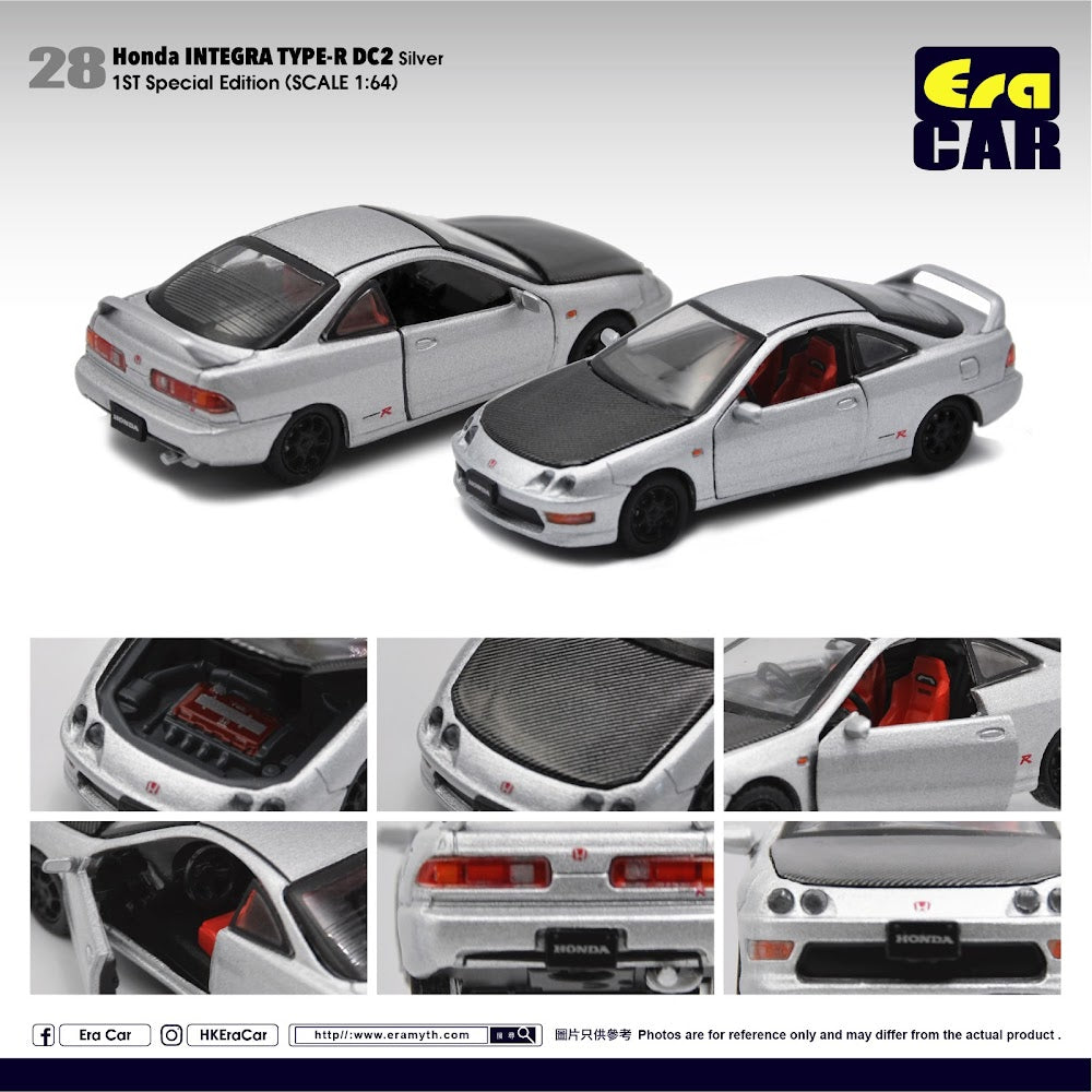 Era Car 1/64 Honda Integra Type R DC2 Silver 1st Special Edition